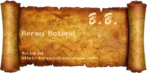 Berey Botond névjegykártya